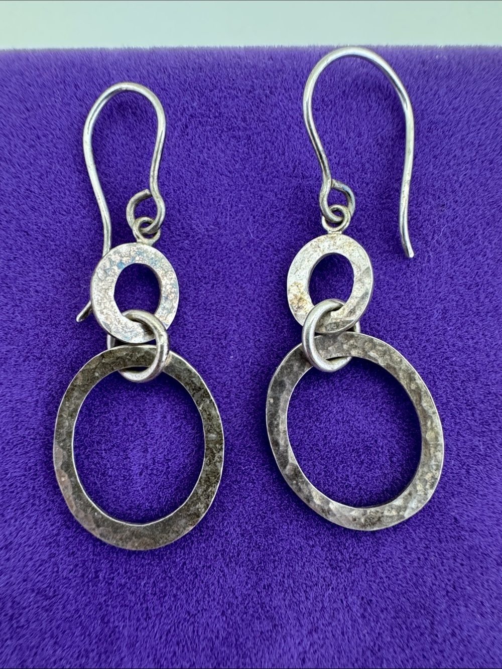 💛 Classic Tashi Sterling Silver Double Hoop Dangle Earrings | Canadian Designer